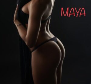 African hot chocolate Maya in black swimwear